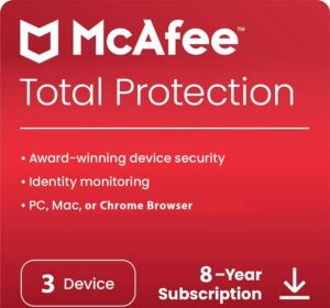 McAfee Total Protection 3 Device 8 Years Windows/Mac (Email Delivery) (Global Code) - Image 1