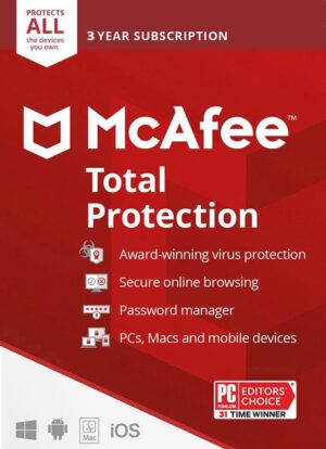 McAfee Total Protection Unlimited Devices 3 Year Windows/Mac/Android/iOS (Email Delivery) (Global Code) - Image 1