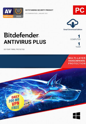 Bitdefender Antivirus Plus 1 Device 1 Year Windows (Digital Delivery) - Image 1