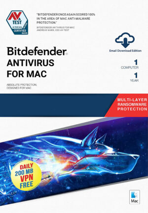 Bitdefender Antivirus For Mac 1 Device 1 Year Windows (Digital Delivery) - Image 1