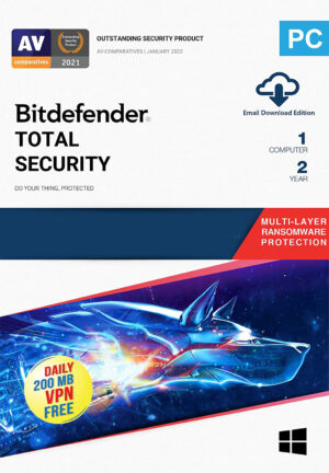 Bitdefender Total Security 1 Device 2 Year Windows (Digital Delivery) - Image 1