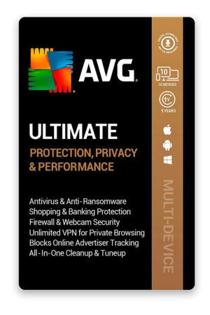 AVG Ultimate Multi-Device 10 Devices 1 Year Windows/Mac/Android/iOS (Digital Delivery) (Global Key) - Image 1