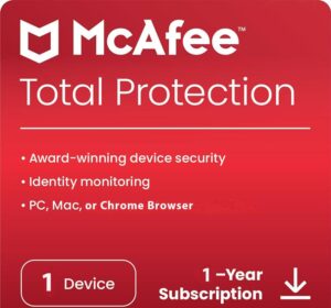 McAfee Total Protection 1 Device 1 Years Windows/Mac (Email Delivery) (Global Code) - Image 1