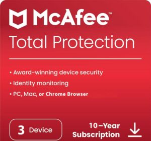 McAfee Total Protection 3 Devices 10 Years Windows/Mac (Email Delivery) (Global Code) - Image 1