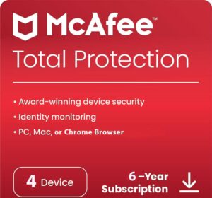 McAfee Total Protection 4 Device 6 Years Windows/Mac (Email Delivery) (Global Code) - Image 1