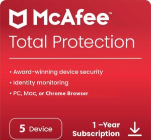 McAfee Total Protection 5 Device 1 Years Windows/Mac (Email Delivery) (Global Code) - Image 1