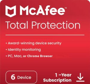 McAfee Total Protection 6 Device 1 Years Windows/Mac (Email Delivery) (Global Code) - Image 1