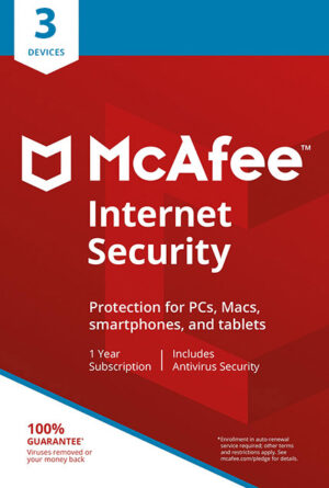 McAfee Internet Security 3 Devices 1 Year Windows/Mac/Android/iOS (Digital Delivery) (Global Key) - Image 1