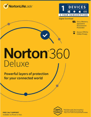 Norton 360 Deluxe 1 Device 3 Year Windows/Mac/Android/iOS (Digital Delivery) (Global Key) - Image 1