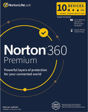 Norton 360 Premium 10 Devices 1 Year Windows/Mac/Android/iOS (Digital Delivery) (Global Key)