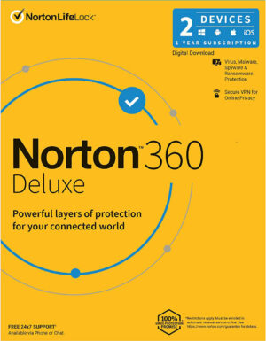 Norton 360 Deluxe 2 Devices 1 Year Windows/Mac/Android/iOS (Digital Delivery) (Global Key) - Image 1