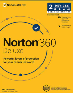 Norton 360 Deluxe 2 Devices 3 Year Windows/Mac/Android/iOS (Digital Delivery) (Global Key) - Image 1