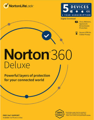 Norton 360 Deluxe 5 Devices 1 Year Windows/Mac/Android/iOS (Digital Delivery) (Global Key)
