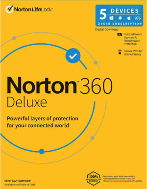 Norton 360 Deluxe 5 Devices 2 Year Windows/Mac/Android/iOS (Digital Delivery) (Global Key) - Image 1